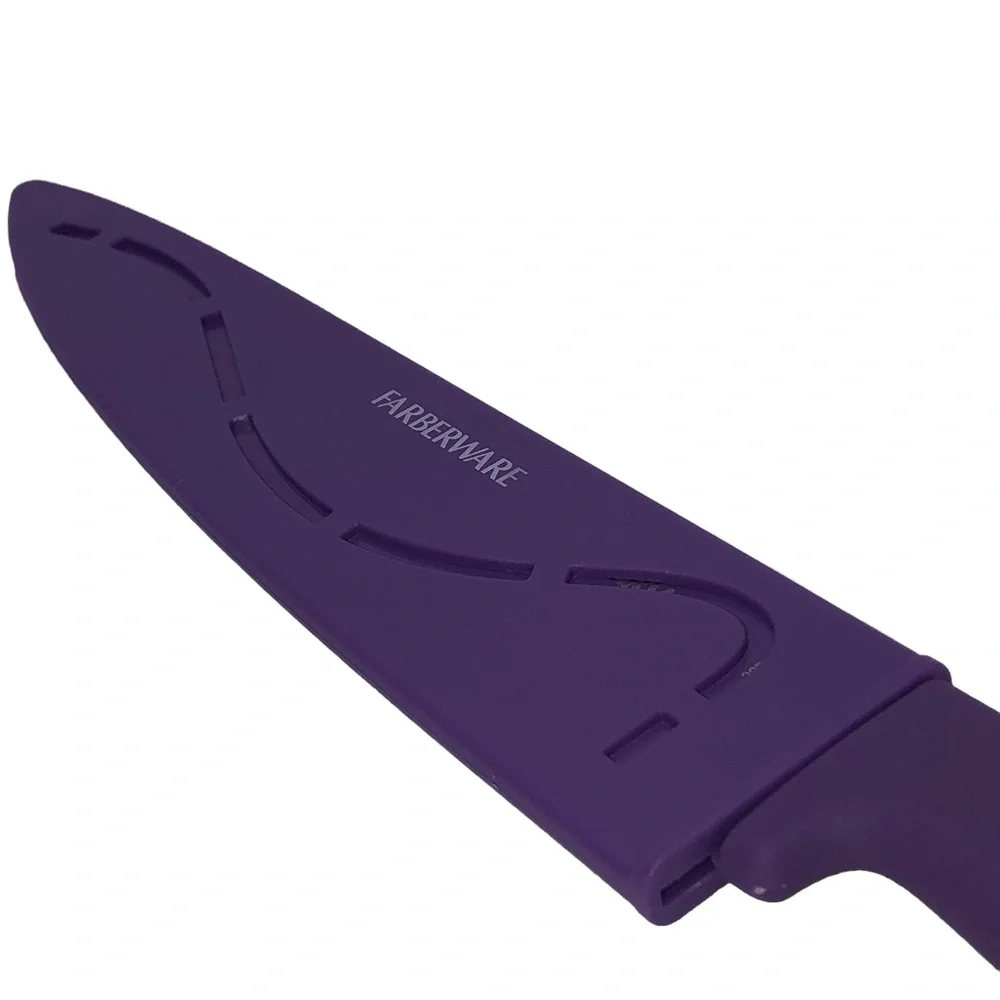 Faberware Cutlery Purple Resin 8” Knive with Blade Cover